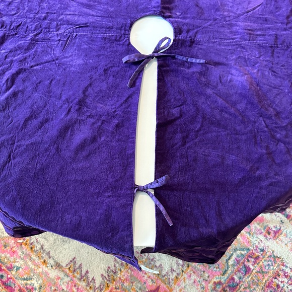 Purple Velvet Sequin Christmas Tree Skirt - Picture 3 of 5